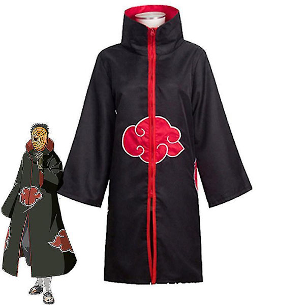 Tobi Obito Cosplay Kostume Akatsuki Langærmet Kappe Halloween Karneval Sjov Voksen Cosplay Kostume Only costume