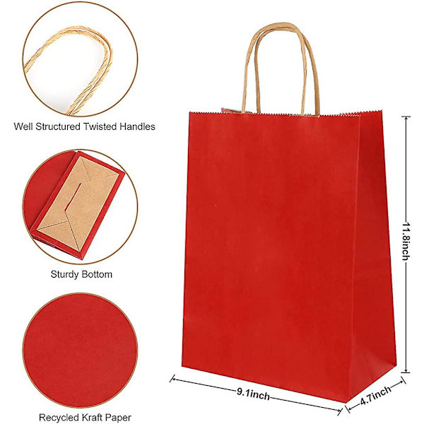 Gaveposer Store papirposer med håndtak (18 stk. 30x23x12cm 130gsm papir) Svart