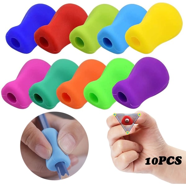10 st penngrepp för barn Ergonomiska pennor grepp silikon, slumpmässig färg
