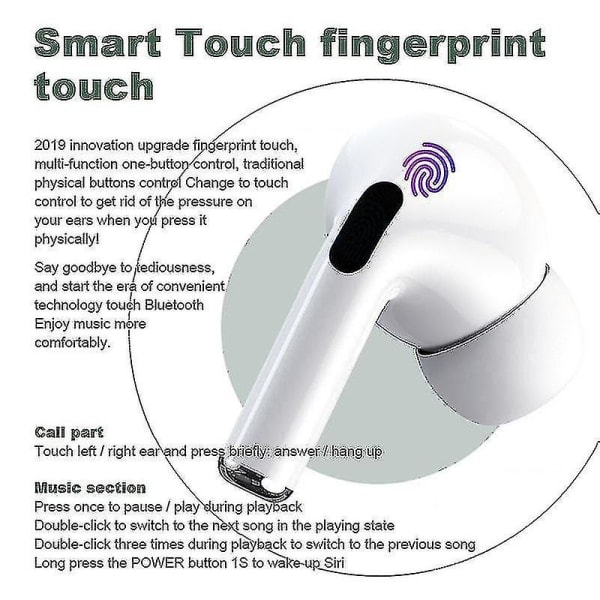 Ap Pro Tws 1:1 Trådlösa hörlurar med brusreducering Pop Up-hörlurar In-ear-hörlurar Sensor Bluetooth-hörlurar Touch Control-hörlurar