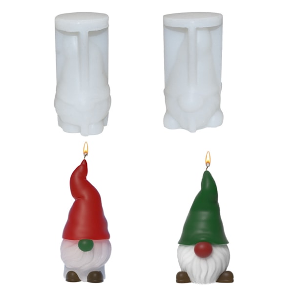 Julelysestøbning af form til lys med faceløse nisser - Form til aromaterapilys med faceløse nisser 0.11 Style 1