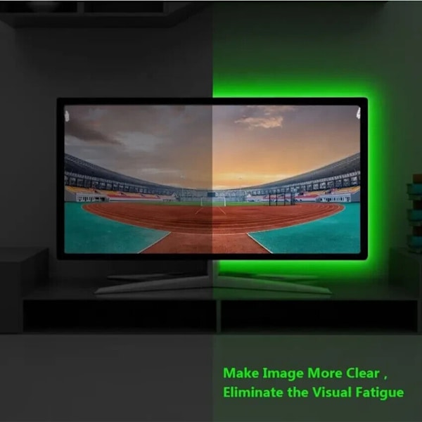1-5M USB LED-remsor RGB-färg 5050 växlande tejp skåp kök belysning 2M Strip light Full Kit