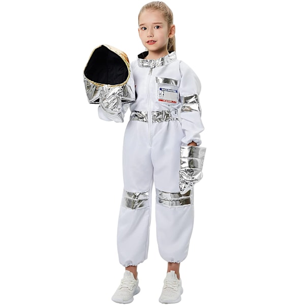 Astronautdräkt för barn, Astronauterhjälm, Rymddräkt, Halloweenkostym White