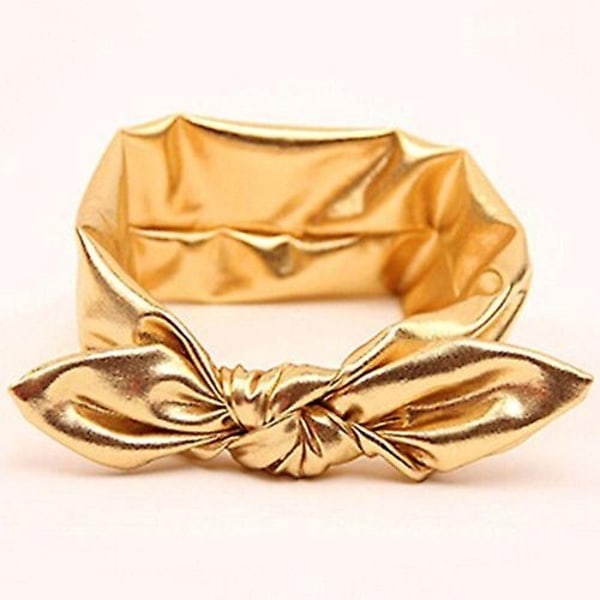 Nytt Mode Barn Metallic Dirty Stor Rosett Baby Flickor Elasticitet Hårband (1st, Guld) - Perfekt