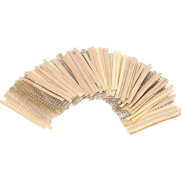 1500 stk. 75 kulstoffilm modstand 1/4W 5% 1R~10M plugbare modstandselement pakke