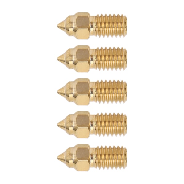 5 stk. 3D-printerdyse i messing M6 højhastighedsdyser til End 5 S1 End 7 1,75 mm 0,4 mm / 0,02 tommer