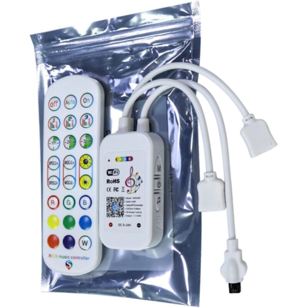 Kirkas 24 näppäimen IR-kaukosäädin ja valkoinen IR Bluetooth -ohjain RGB LED -nauhalle 5050 SMD valolla