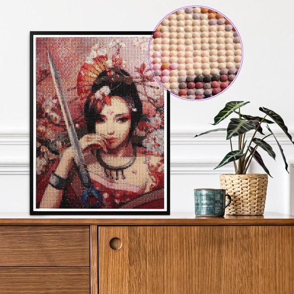 30 x 40 cm, Japansk flicka Diamond painting Broderi Diamond Pai