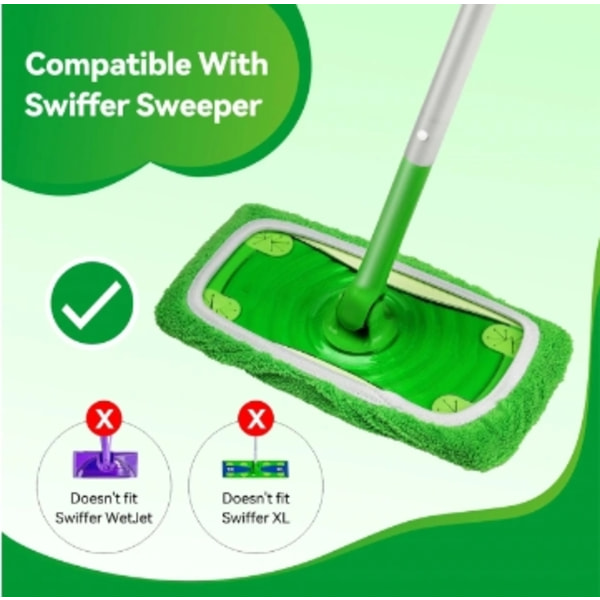 Swiffer Sweeper -moppikorvaavat liinat, liinat Swiffer-lattiamopille, uudelleenkäytettävä suojus 4PCS