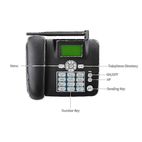 Trådlös telefon 4g skrivbordstelefon stödjer Gsm 850/900/18001900mhzSIM-kort trådlös telefon med antennradio 1 -GSL