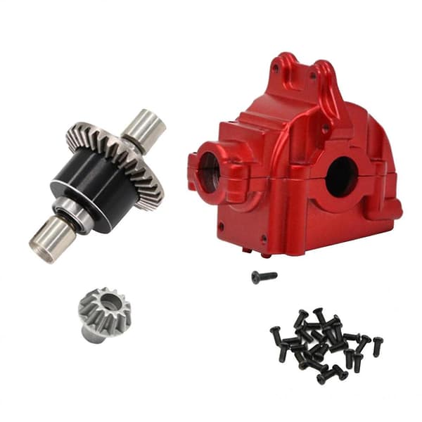 Rc girkasse med differensial for Wltoys 144001 rød