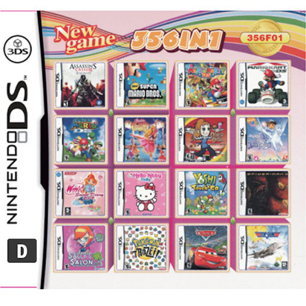 Samlingsspelkassett för Nintendos DS 3DS 2DS Super D