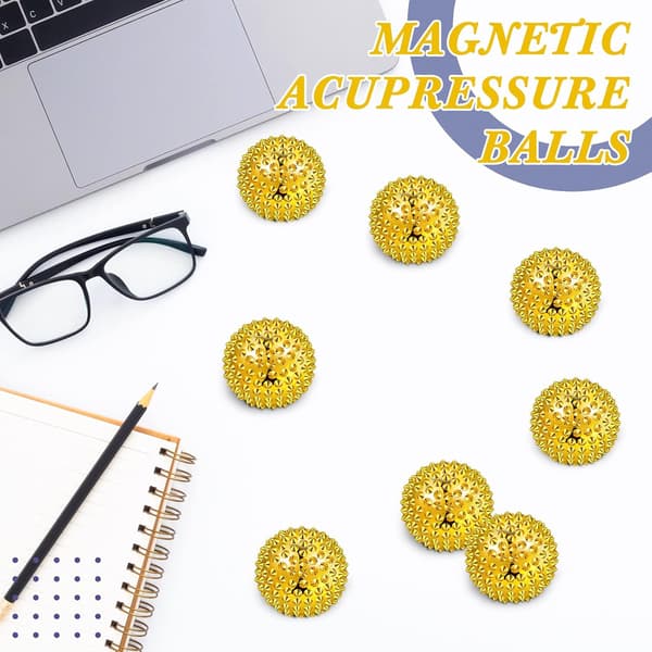 8 magnetiske massasje baller, 32mm diameter (gull) magnetisk akup