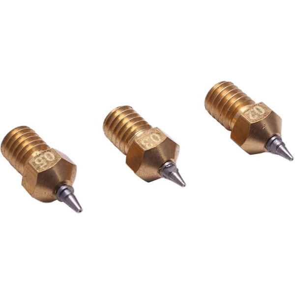 3 st/set 3D-skrivardel 0,2 mm 0,3 mm 0,5 mm Airbrush-munstycksadapterset för V6 Hotend 1,75 mm filament