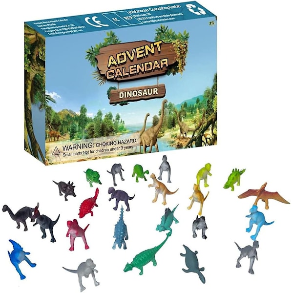 24 st 2024 Julkalender med Blindbox, Dinosaurie Julkalender Jul Leksak för Barn