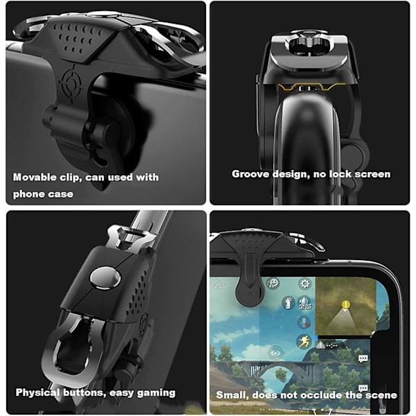 Mobil Pubg Gamepads Controller Trigger för Telefonspel Gamepad L1r1 Triggers Känslig Joystick Skjut Sikta För Telefon Pubg/call Of Duty/fotnite Grepp För Andr
