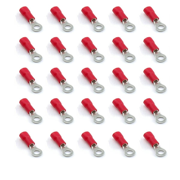 25 pieces red 3.7 mm insulated shrink ring Electrical connection socket