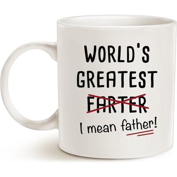 Denne morsomme pappa-kaffekoppen - farsdaggave - verdens beste (jeg mener pappa) - beste jule- og hjemmegave til pappa - pappa - pappa - porselenkopp Greatest Father