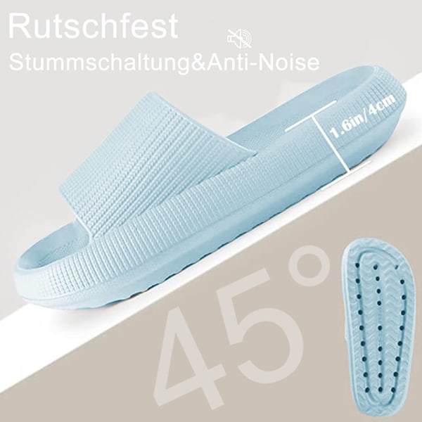 Kvinde Tykke Platform Sky Slippers himmelblå sky blue 42-43