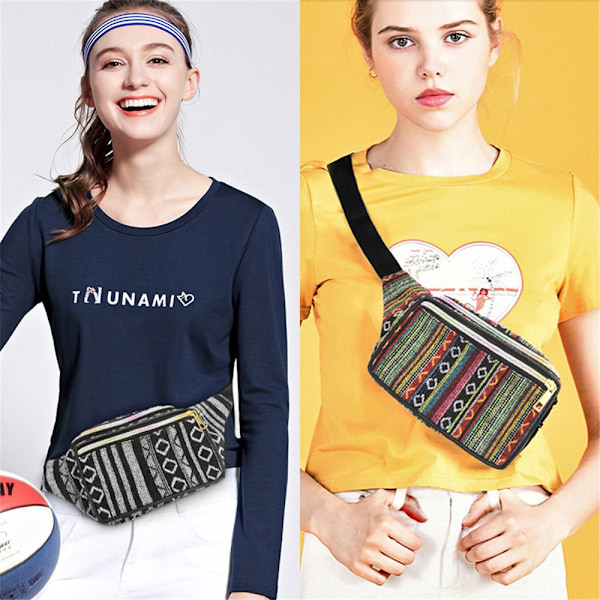 Boho Fanny Pack Bröstväska Midjeväska C