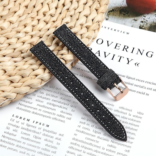 Linstropp i skinn til Garmin Lily 2, justerbar, erstatningsstropp Black