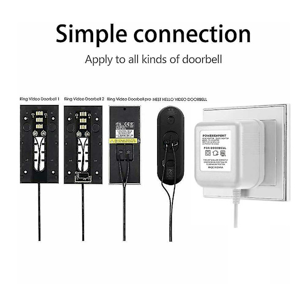 24v 500ma videodörrklocka transformator 8 meter kabel kamera (eu