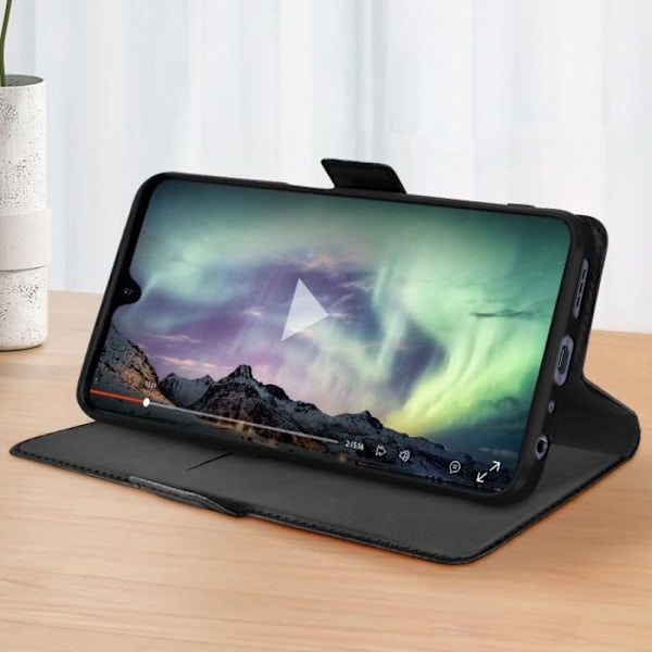 Etui til TCL 40R 5G Dual Tab Videostativ Kortholder Sort