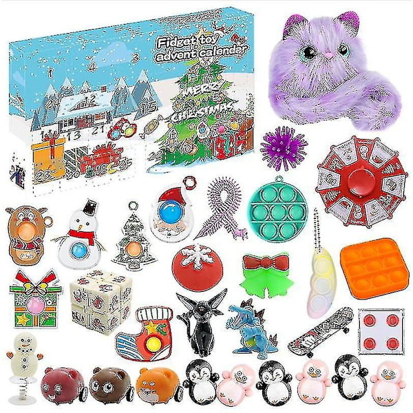 Julegave Adventkalender med Fidget Legetøj Stressaflastende Fidget Legetøj Blind Box Børn 5