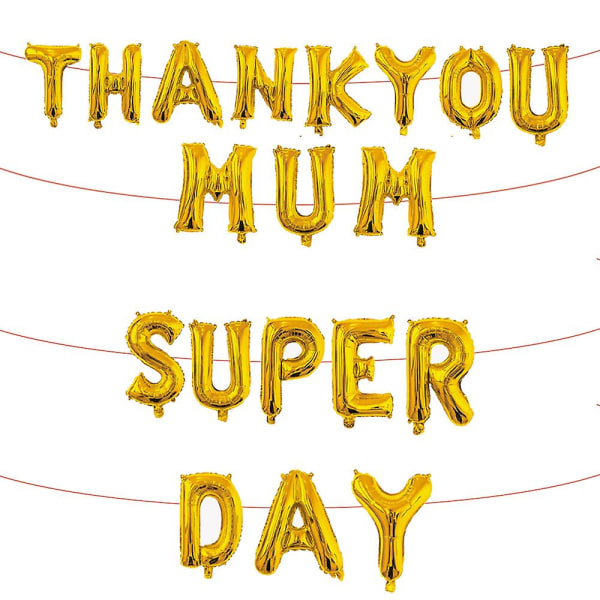 Mother's Day Balloons Banner Party Decorations Accessories, Happy Mother's Day Foil Balloons 2 sets