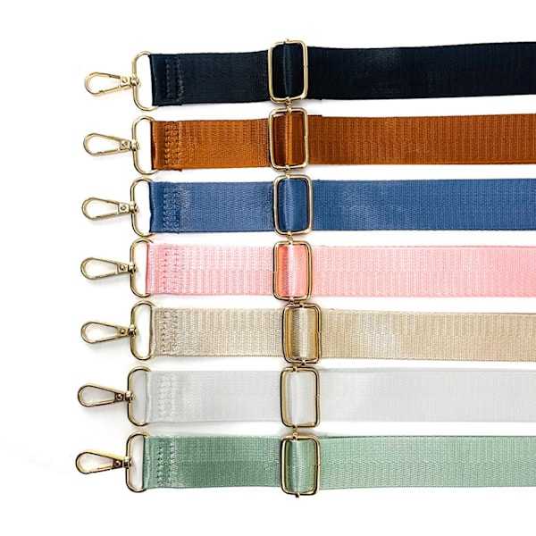 Ersättningshandväska axelrem i nylon, 54 tum, för DIY-damväska, crossbody-väska, justerbar rem med metallkrok Brown Six-point webbing