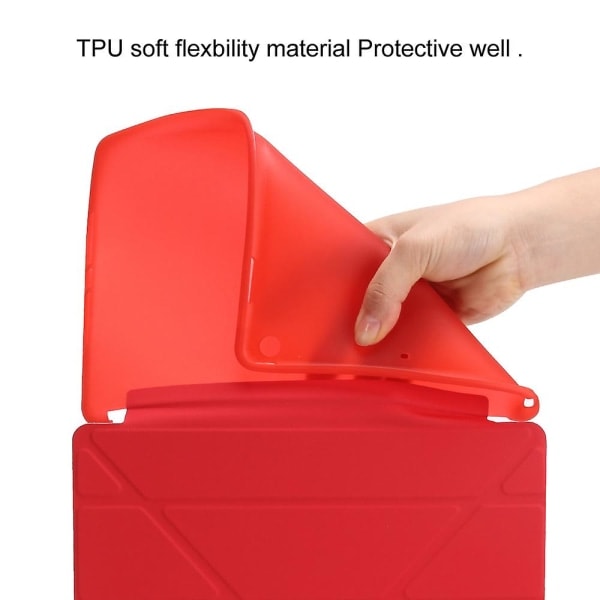 SQBB för iPad 9.7 (2018) / 9.7 (2017) Origami Smart PU Läder + Tpu Tabletfodral Röd