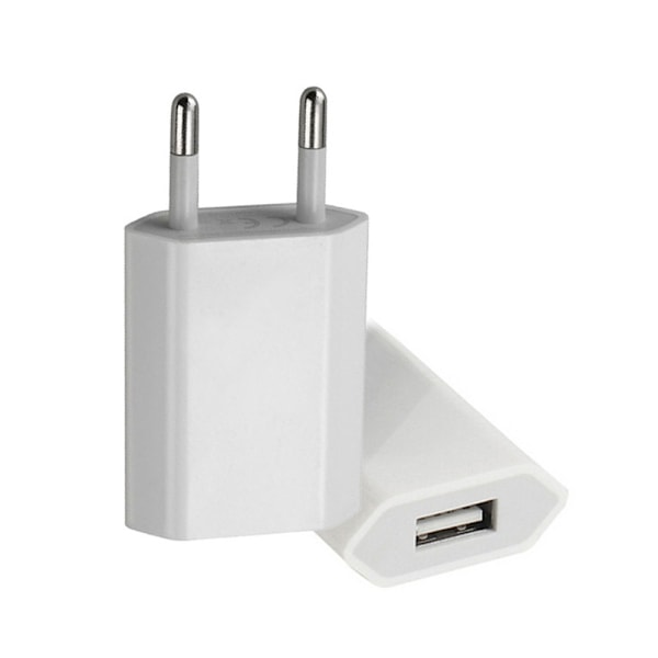 Mobiltelefonlader med europeisk standard, 1A vegglader, 1000mA rund plugg white