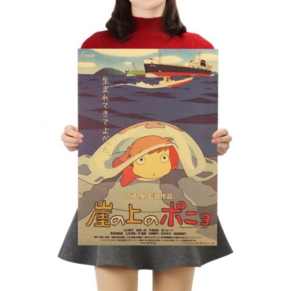 Hayao Miyazaki-film Ponyo på klippen Animeaffisch - 50,5 x 3