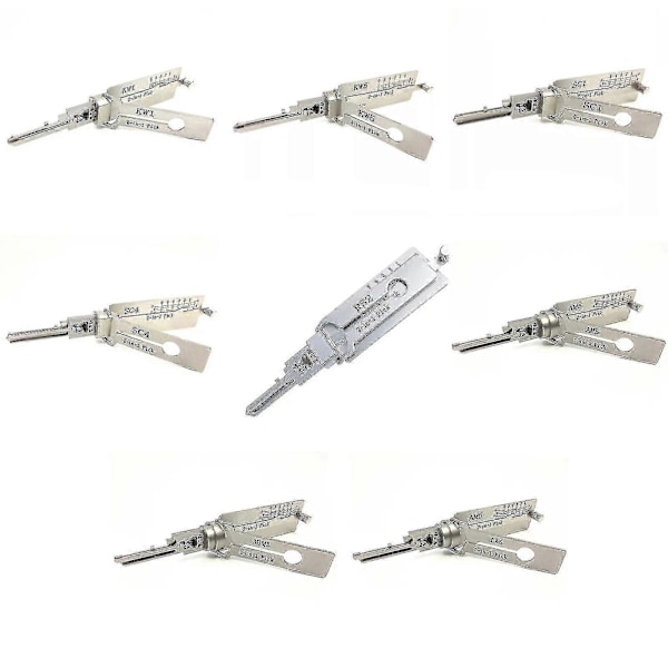 2024 Lishi 2-in-1 työkalu LW4 LW5 TE2 S123 KW1 KW5 SC4 SC1 SS001 SS002 R52 M1/ MS2, 100% Uusi - YuJia