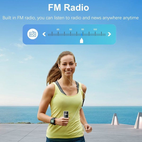 32 GB MP3-afspiller med Bluetooth 4.2 - Mini-musikafspiller med højttalere