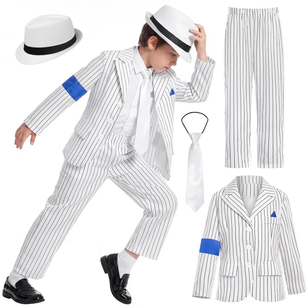Michael Jackson-kostyme for barn, danseantrekk til gutt for show og fest B4pcs 120