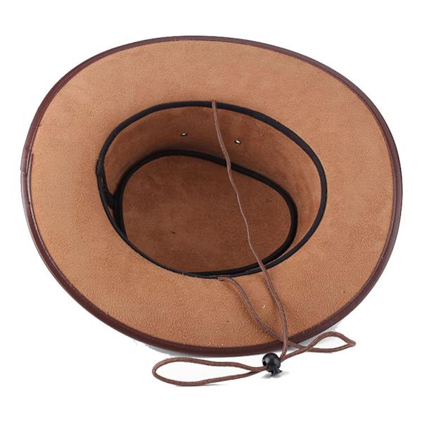 Sort Jungle Bull Læderhat, Western Hat, Australsk Hat, Cowboy Hat