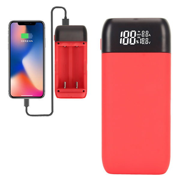 Lii MP2 18650 21700 Batteriladdare Powerbank Digital Display QC3.0 Snabbladdning Typ C Ingång Bärbar Mobil Ström