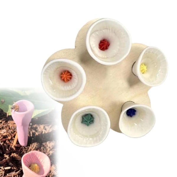 Färgglada bee drickskoppar - släck törstiga pollinerare! Säker vattensamling för bin - perfekt för svenska trädgårdar yellow