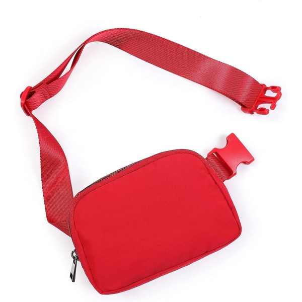 Unisex mini bæltetaske med justerbar rem Lille mavetaske til WELLNGS red