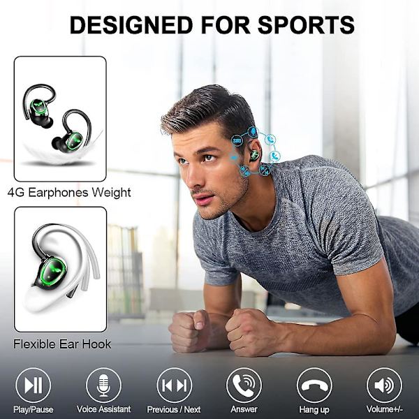 Langattomat Bluetooth 5.3 -kuulokkeet, langattomat nappikuulokkeet kahdella mikrofonilla, 48 tunnin syvä basso, Bluetooth-kuulokkeet, melunvaimennus