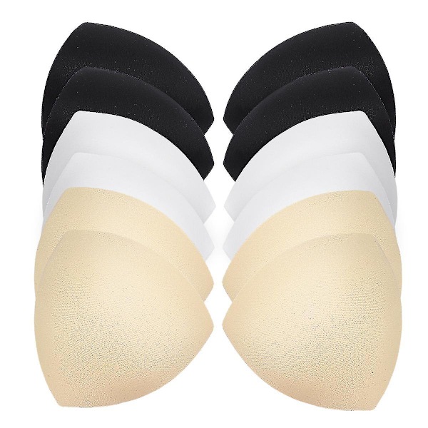 Pairs Women's Removable Bra Pads, Sponge Bra Pads for Swimwear and Sports (White/Black/Skin Color)