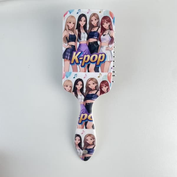 K-Pop Print Luftkudde Hårborste, Hårbottenmassage Utredningskam för Hårstyling B