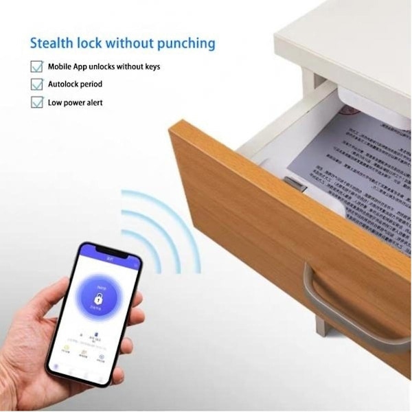 T1 Smart Bluetooth App Skuffeskabs Lås Gratis oplåsningsfil