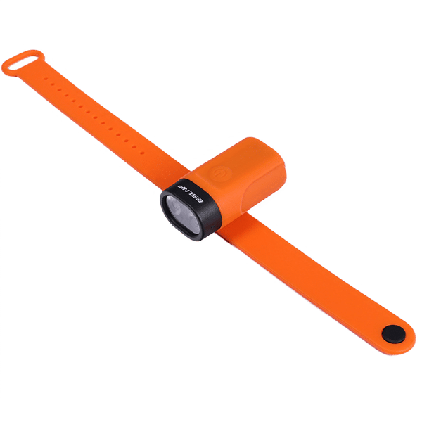 x USB-uppladdningsbara handledslampor - orange och svart