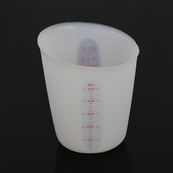 Läpinäkyvä pehmeä silikonimittakuppi Visuaalinen läpikuultava maitokuppi (500 ml)