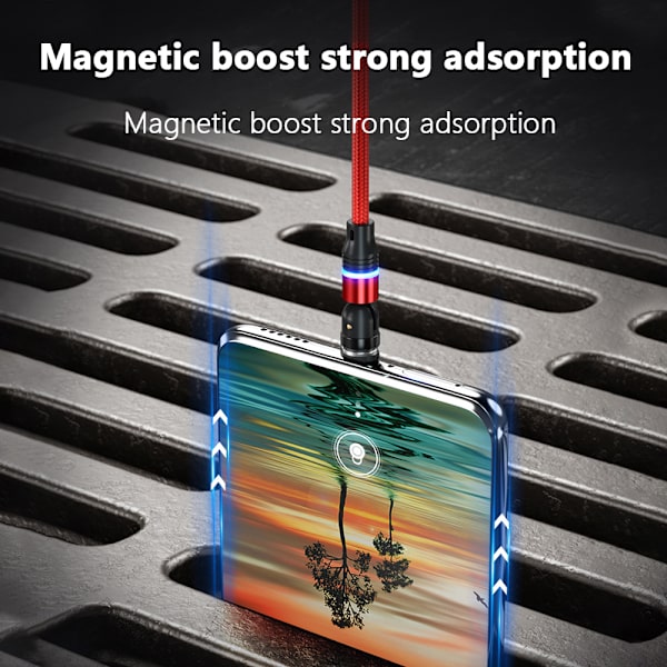 Magnetisk USB-C opladningskabel 2.4A Magnetisk USB-kabel support