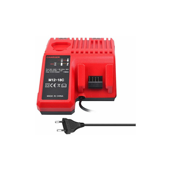 M12-18C Li-Ion batterilader for Milwaukee 12V 14.4V 18V C1418C 48-11-1815/1828/1840 M18 M14 M12 litium batteri