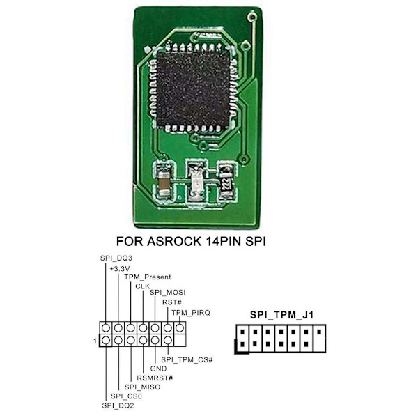 TPM2.0 Säkerhetsmodul Stöder Multibrand Moderkort 20- black 18pin lpc for ASROCK