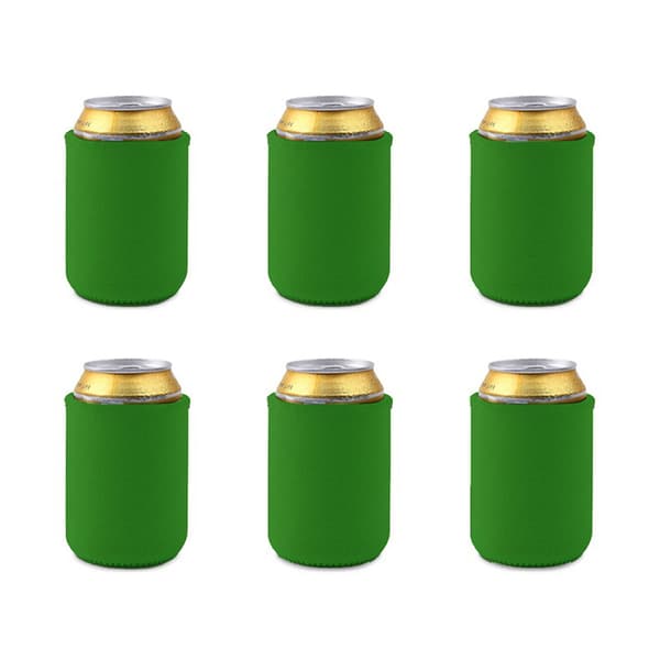 6 øl køler/ærmer bløde isolerede genanvendelige holdere Green
